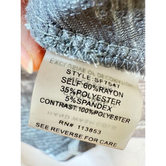 Pixley Women's Textured A-Line Midi Dress Size M Gray White Geometric Sleeveless - Picture 4 of 12